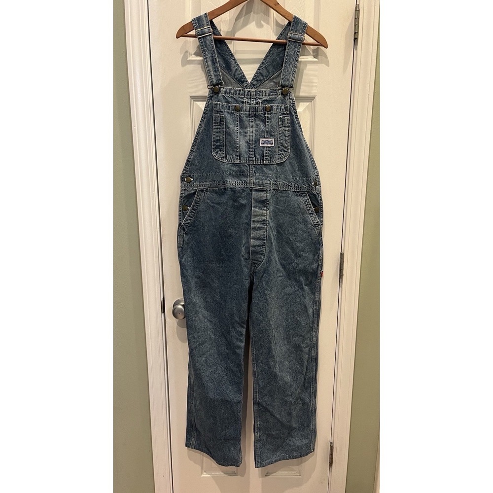 Vintage Big Smith Denim Overalls Classic Rockabilly Size Large USA Made Workwear